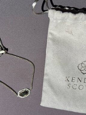 Kendra Scott Silver Bracelet with Gray Faceted Stone